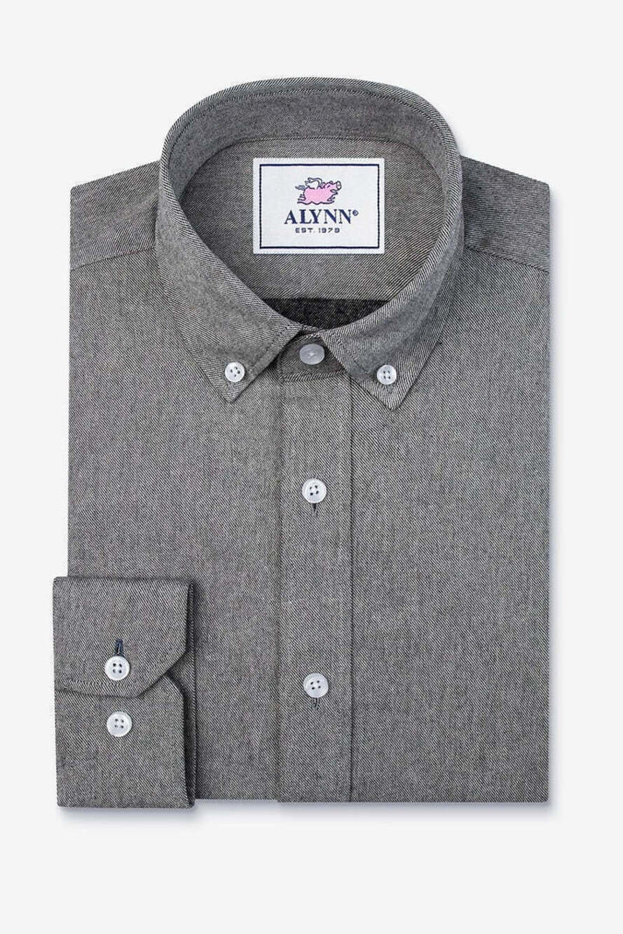 Alynn Black Sturdy Twill Brushed Flannel Shirt/30440